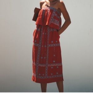 Vici Hacienda Embroidered Strapless Dress Sz S NWT